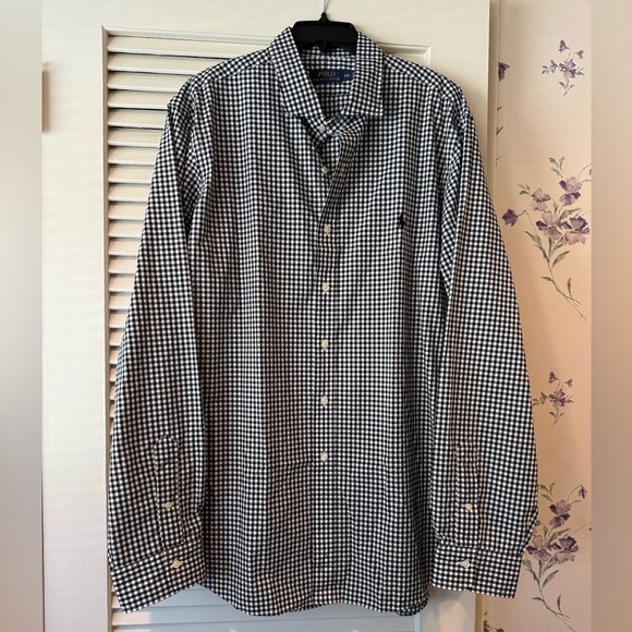 NWOT Polo Ralph Lauren Black and White Checker Button Down in XXL - Picture 1 of 8